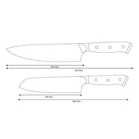 Shinrai Knives - Eclipse 2-Piece Damascus Knife Set - Chef's Knife + Santoku Knife