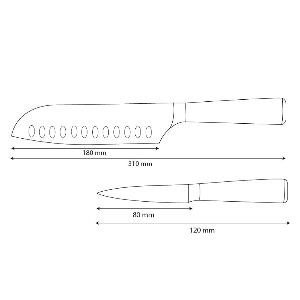 Shinrai Knives - Damascus Print 2-Piece Knife Set - Santoku + Paring Knife