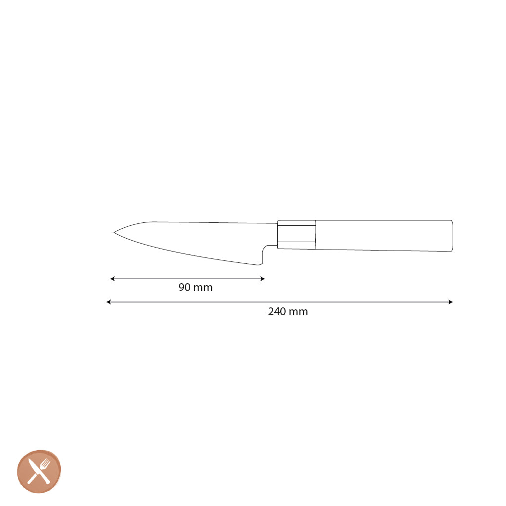 Shinrai Japon - Couteau d'office Kurayami Damas 9 cm