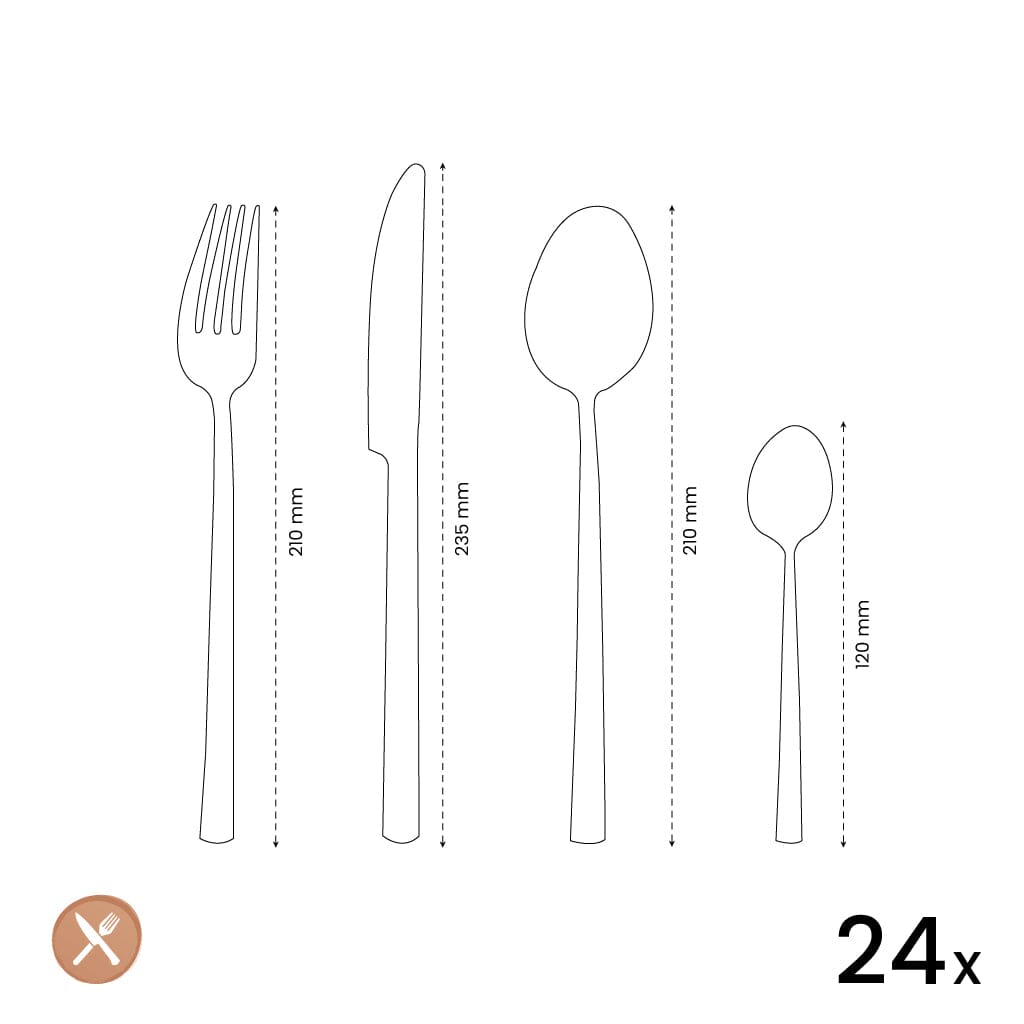 Amefa - Felicity 24-delige Bestekset - Zwart Bestekset Amefa