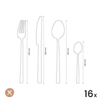 Amefa - Manille Stonewash 16-delige Bestekset - Goud Bestekset Amefa