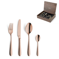 Amefa - Oxford 24-delige Bestekset 6 Personen PVD Hoogglans Koper - in luxe kist Bestekset Amefa