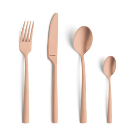 Amefa - Manille Stonewash 16-piece Cutlery Set - Copper Amefa - Stonewash PVD Copper 16-pc set in trend box - copper Amefa