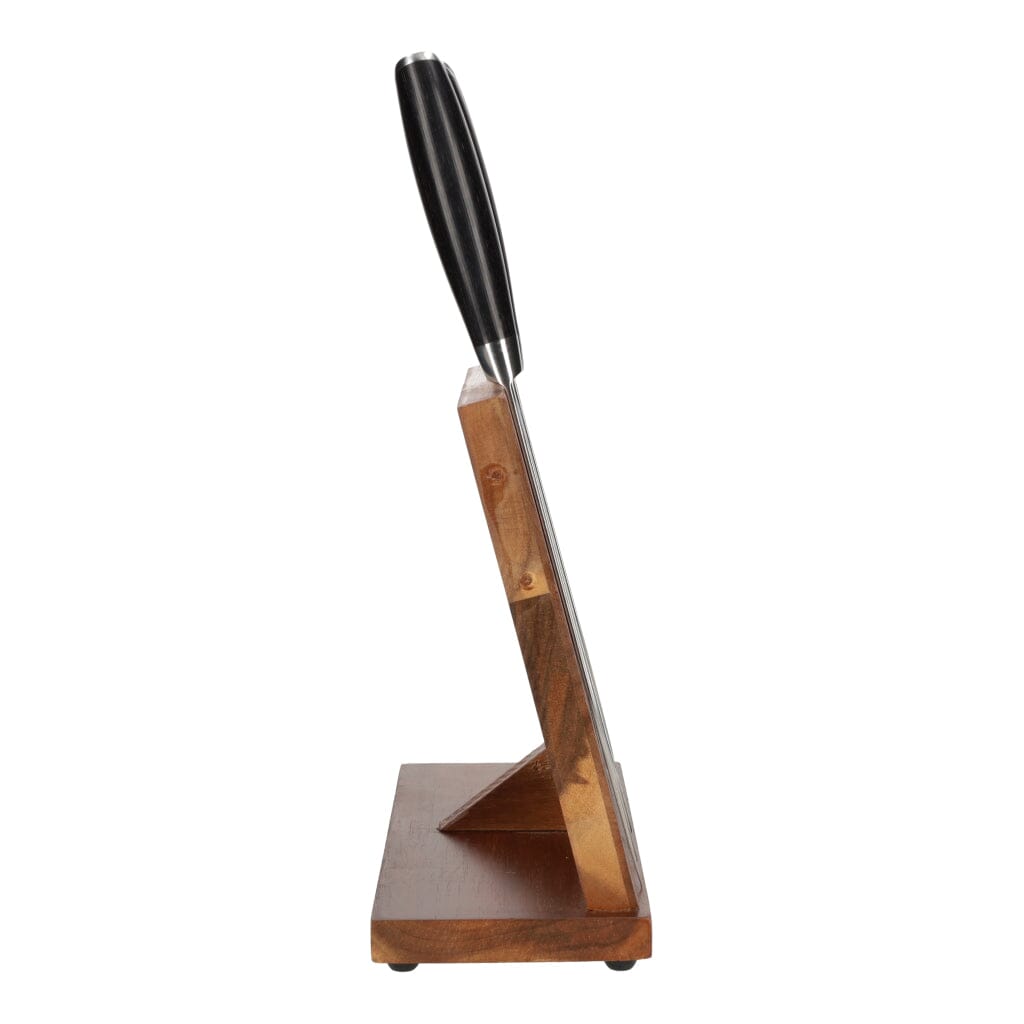 Damast Pakka Wood 6-Delige Messenset + Magnetisch Messenblok Messenset met blok Shinrai Japan