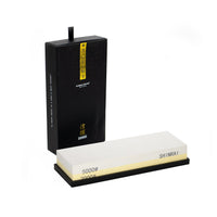 Coffret de 3 couteaux en époxy onyx damassé - Offre spéciale : Coffret XL avec pierre à aiguiser - Couteaux Shinrai