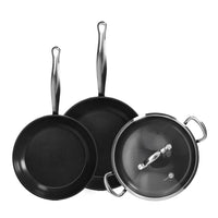 GreenPan - Barcelona Pro 4-delige Pannenset 24/28/30 cm - 2 koekenpannen + stoofpan met deksel Pannenset GreenPan