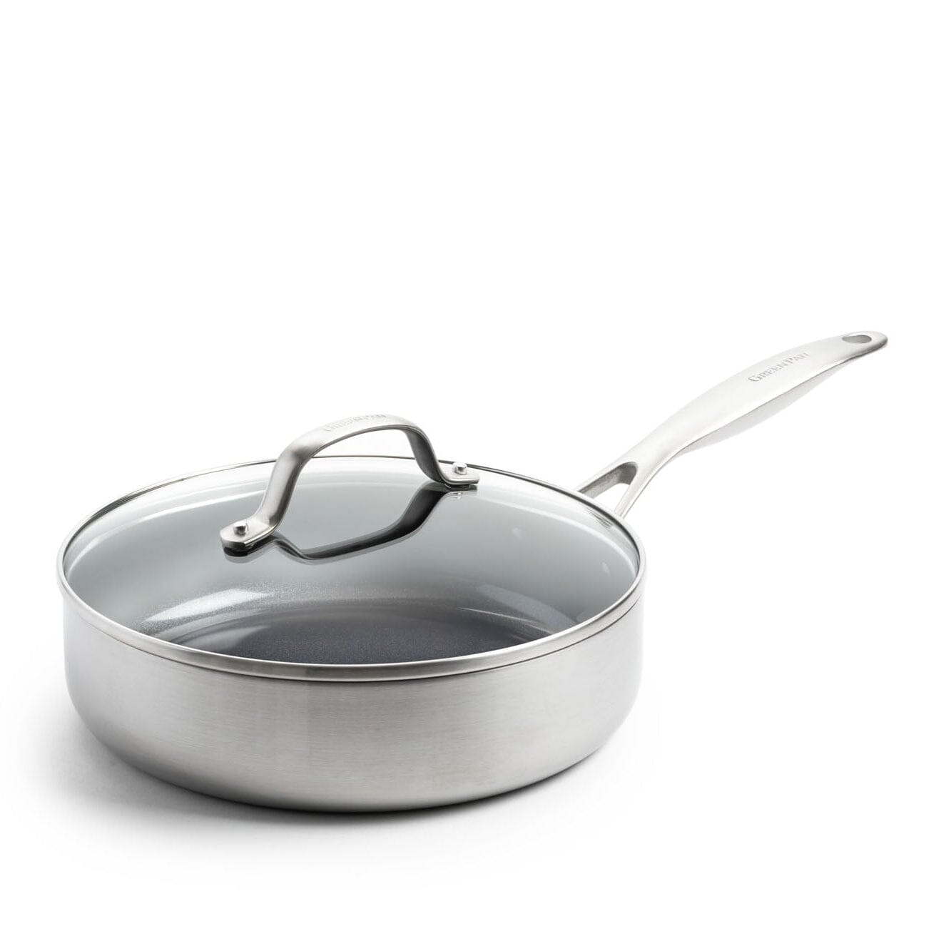 GreenPan - Geneva Stoofpan met keramische antiaanbaklaag met deksel 24cm Hapjespan GreenPan