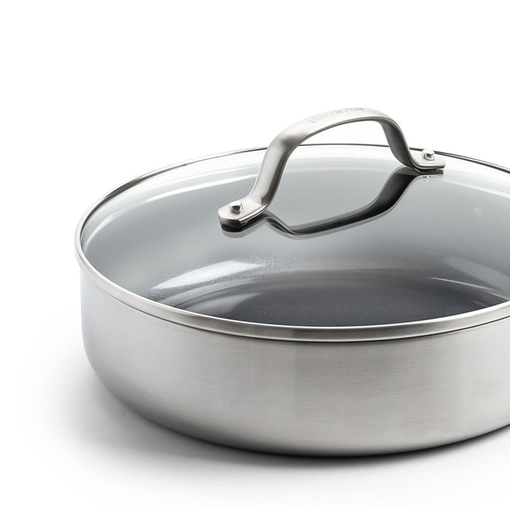 GreenPan - Geneva Stoofpan met keramische antiaanbaklaag met deksel 24cm Hapjespan GreenPan