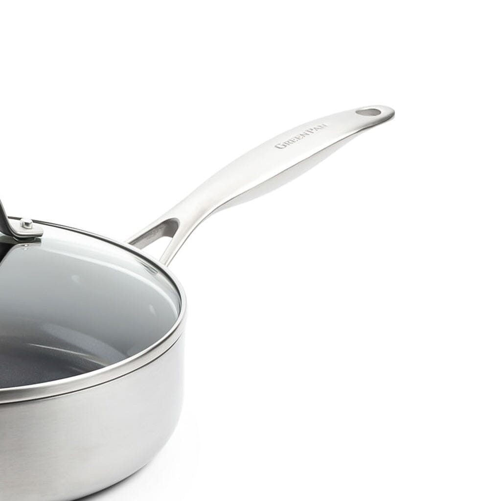 GreenPan - Geneva Stoofpan met keramische antiaanbaklaag met deksel 24cm Hapjespan GreenPan