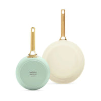 Ensemble de 4 poêles GreenPan - Padova Bleu fumé/Vert menthe 20/26/28 cm