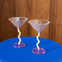 &Klevering - Coupe curve karamel set van 2 Cocktail glazen &Klevering