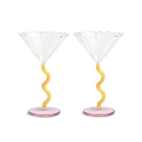 &Klevering - Coupe curve karamel set van 2 Cocktail glazen &Klevering