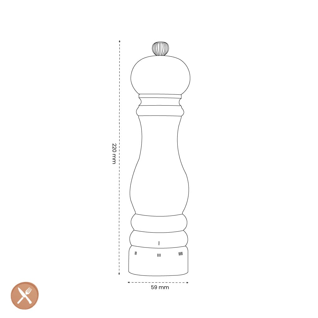 Peugeot - Paris chef Zoutmolen RVS Carbon 22 cm Zoutmolen Peugeot