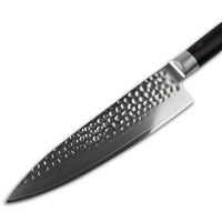 Shinrai Japan - Hammered Damast BR 5-delige Messenset + Magnetisch Messenblok Scalae - Acacia hout Shinrai Japan