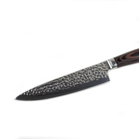 Shinrai Japan - Hammered RVS 6-delige Messenset + Magnetisch Messenblok Scalae - Acacia hout Shinrai Japan