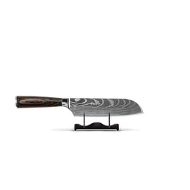 Série d'estampes japonaises Damas - Petit couteau Santoku (13cm) Shinrai Knives - Damascus Print 5-delige Messenset - Koksmes + Broodmes + Nakiri + Kleine Santoku + Schilmes Messenset Shinrai Knives