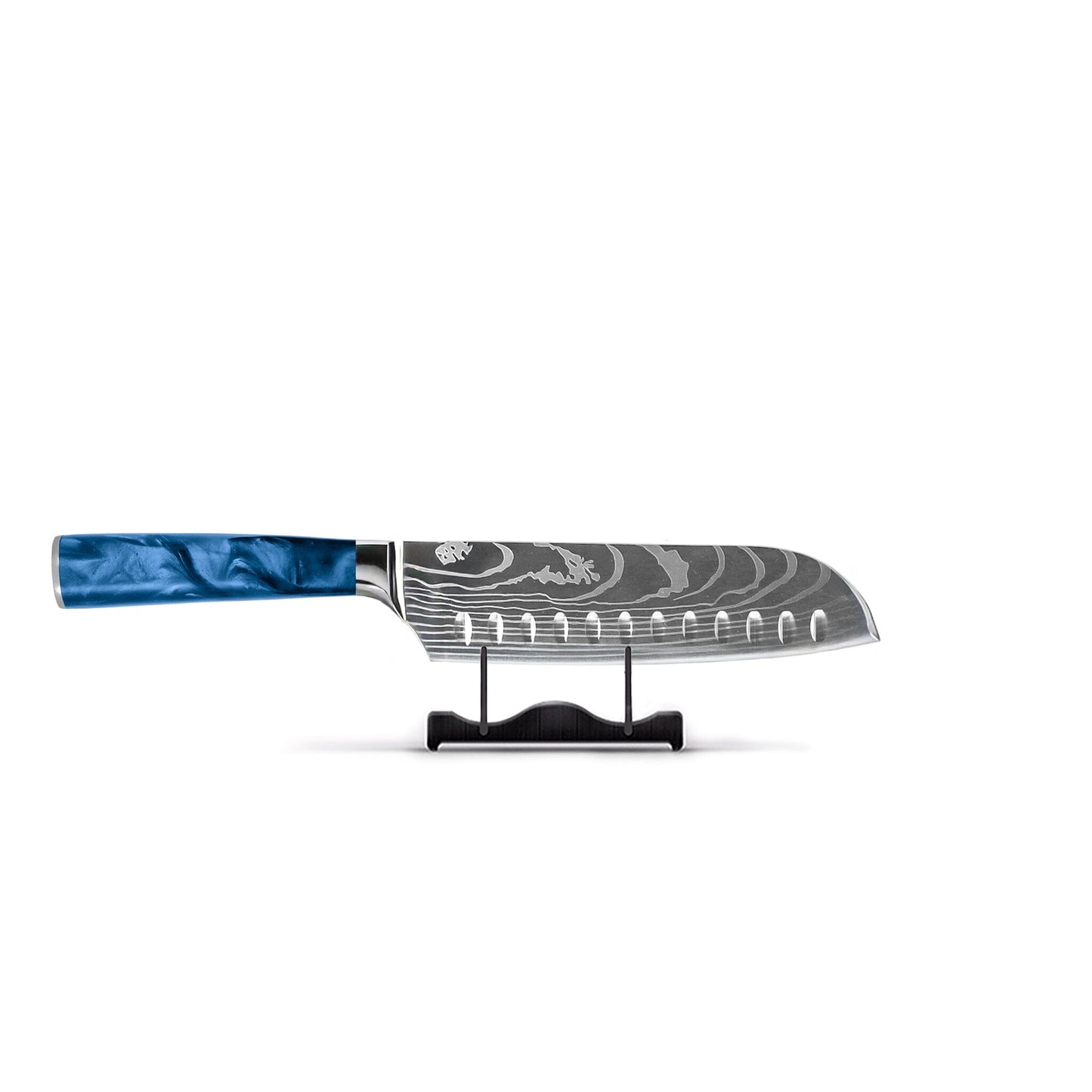 Shinrai Knives - Damascus Print Epoxy Sapphire - 6-delige Messenset Messenset Shinrai Knives