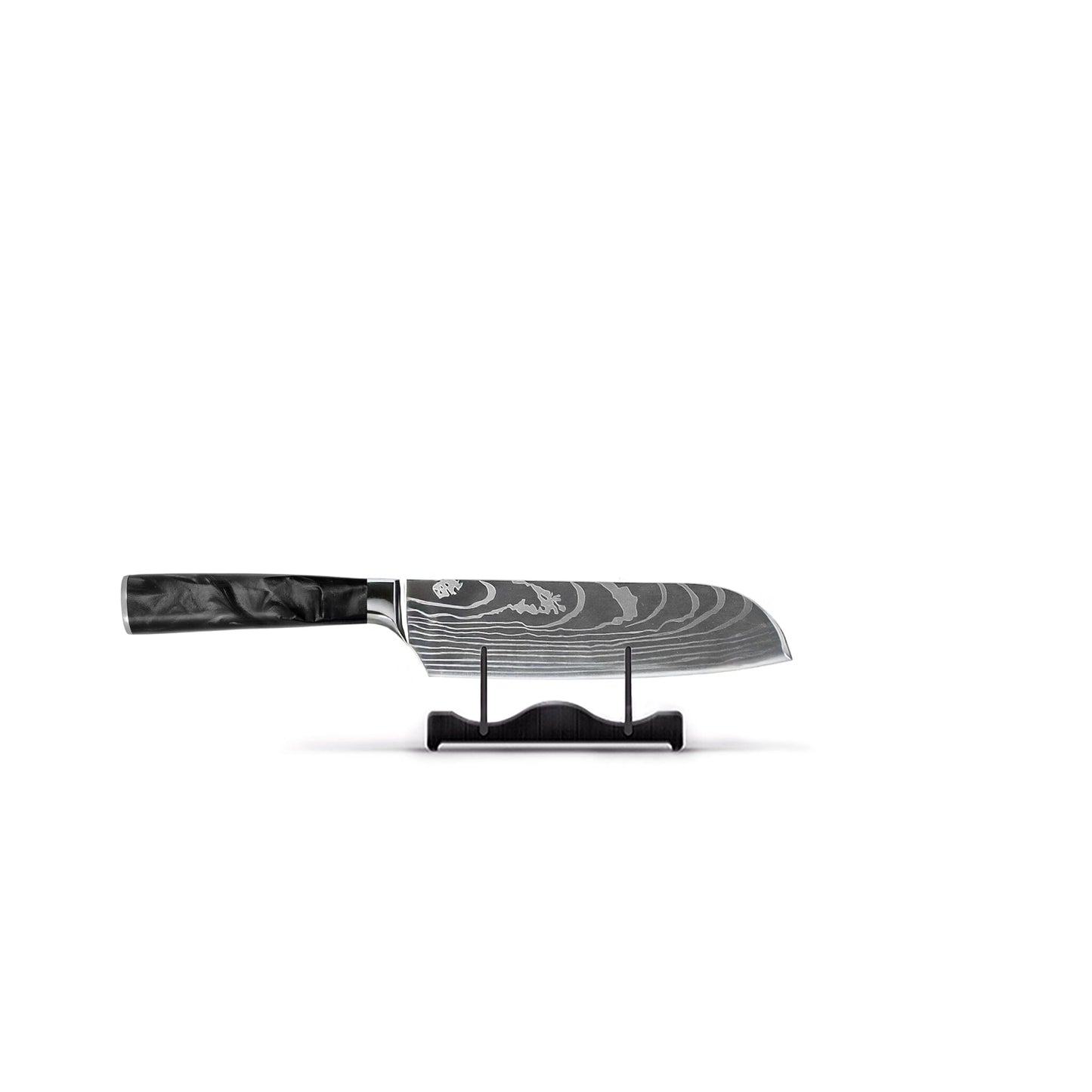 Shinrai Knives - Damascus Print Onyx Santoku mes 13 cm Santokumes Shinrai Knives
