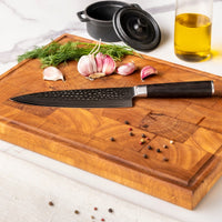 Shinrai Knives - Hammered Damast BR 2-delige Messenset - Koksmes + Santoku mes Messenset Shinrai Knives