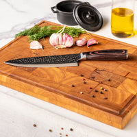 Couteaux Shinrai - Coffret de 2 couteaux en acier inoxydable martelé - Couteau de chef + Couteau d'office