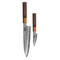 Couteaux Shinrai - Ensemble 2 pièces Damas exclusif Kigami - Santoku + Couteau d'office Ensemble de couteaux Couteaux Shinrai