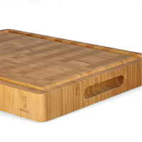 Planche à découper de luxe Shinrai Knives en bambou massif (bois de bout), 40 x 30 x 4,5 cm.