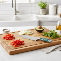 Couteaux Shinrai - Couteau Santoku Damas en nacre, 18 cm