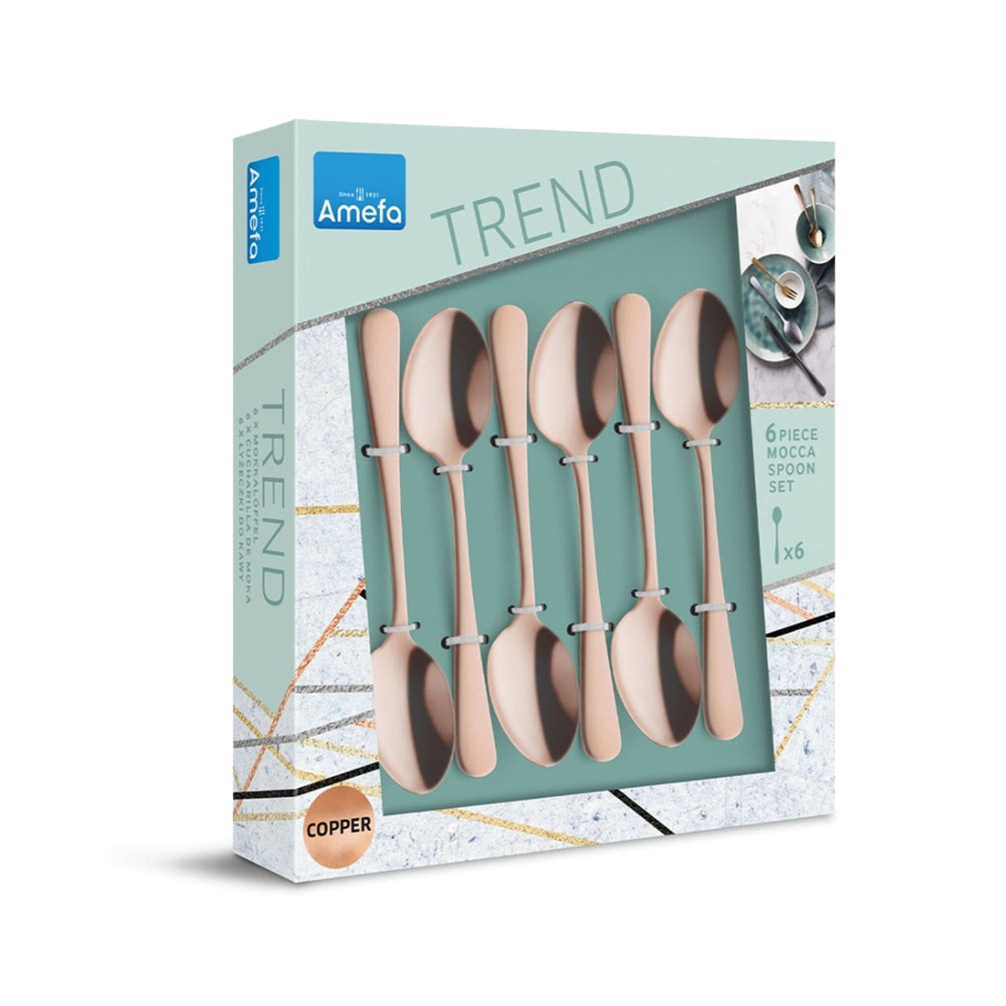 Amefa - Austin 6 Theelepels - Mat Koper Bestekset Amefa