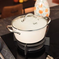 By C&P - Go Ivory Kookpan 22 cm met glazen deksel Kookpan By C&P
