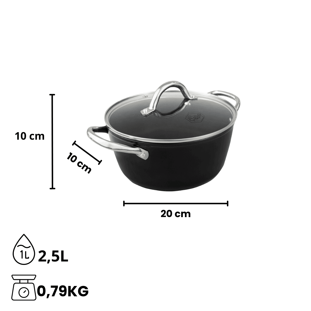 By C&P - Signature Kookpot 20 cm met glazen deksel By C&P