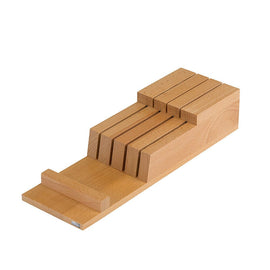 Artelegno - Milano Knife Block Drawer - Beech wood Italiaanse lade messenblok Beukenhout - 7 messen Messenblokken Artelegno