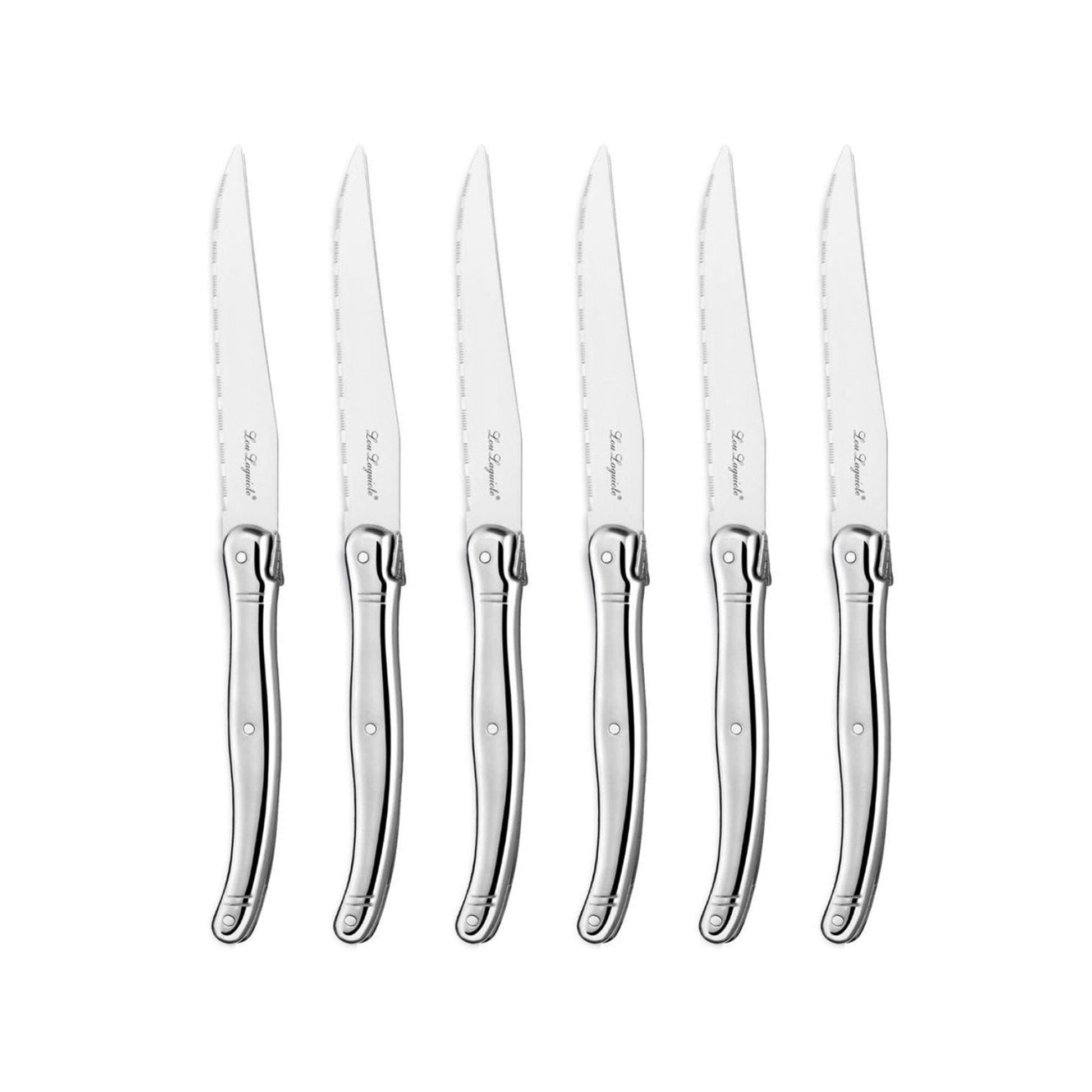 Lou Laguiole - 6-pc steak knives in wooden block - inox Steakmes Lou Laguiole