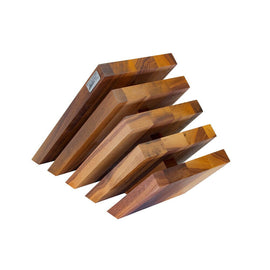 Artelegno - Venezia Magnetic Knife Block - Walnut wood 10 knives Magnetisch messenblok 5-Elements - Walnotenhout Messenblokken Artelegno