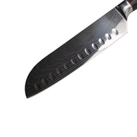 Messenset Damascus print 9-delig + Acacia Houder Dubbelzijdig Messensets Shinrai Japan