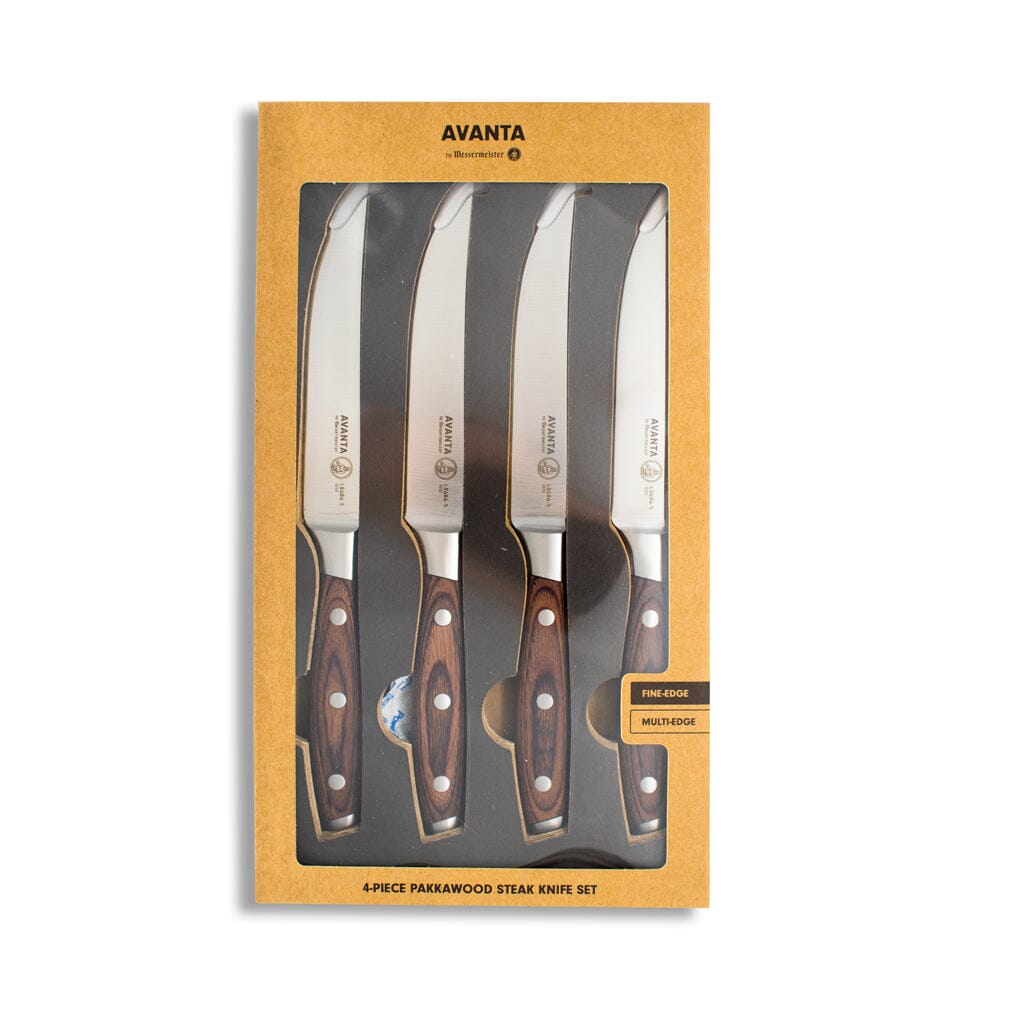 Messermeister - Avanta 4-delige pakkahouten steak messenset Messermeister