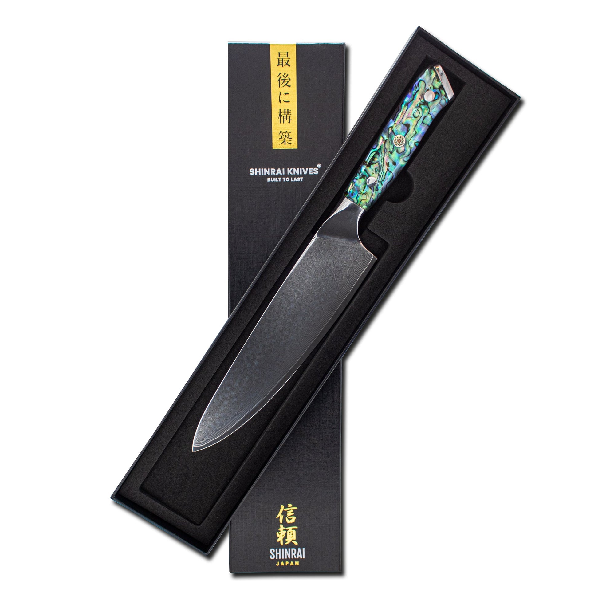Parelmoer Jewels Damascus Koksmes 20 cm Shinrai Japan
