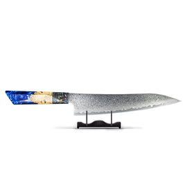 Shinrai Knives - Sapphire Epoxy Jewels Damascus Chef's Knife 23 cm - Special Edition Special Edition - Sapphire Epoxy Jewels - Koksmes Shinrai Japan 23 cm