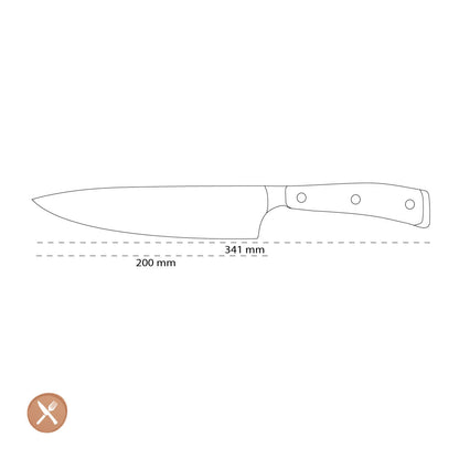 Wusthof - Couteau de chef Classic Ikon 20cm + Bloc à couteaux noir offert