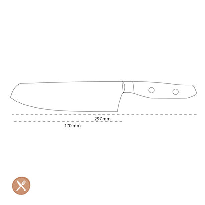 Wusthof - Amici Santoku avec fossettes 17 cm