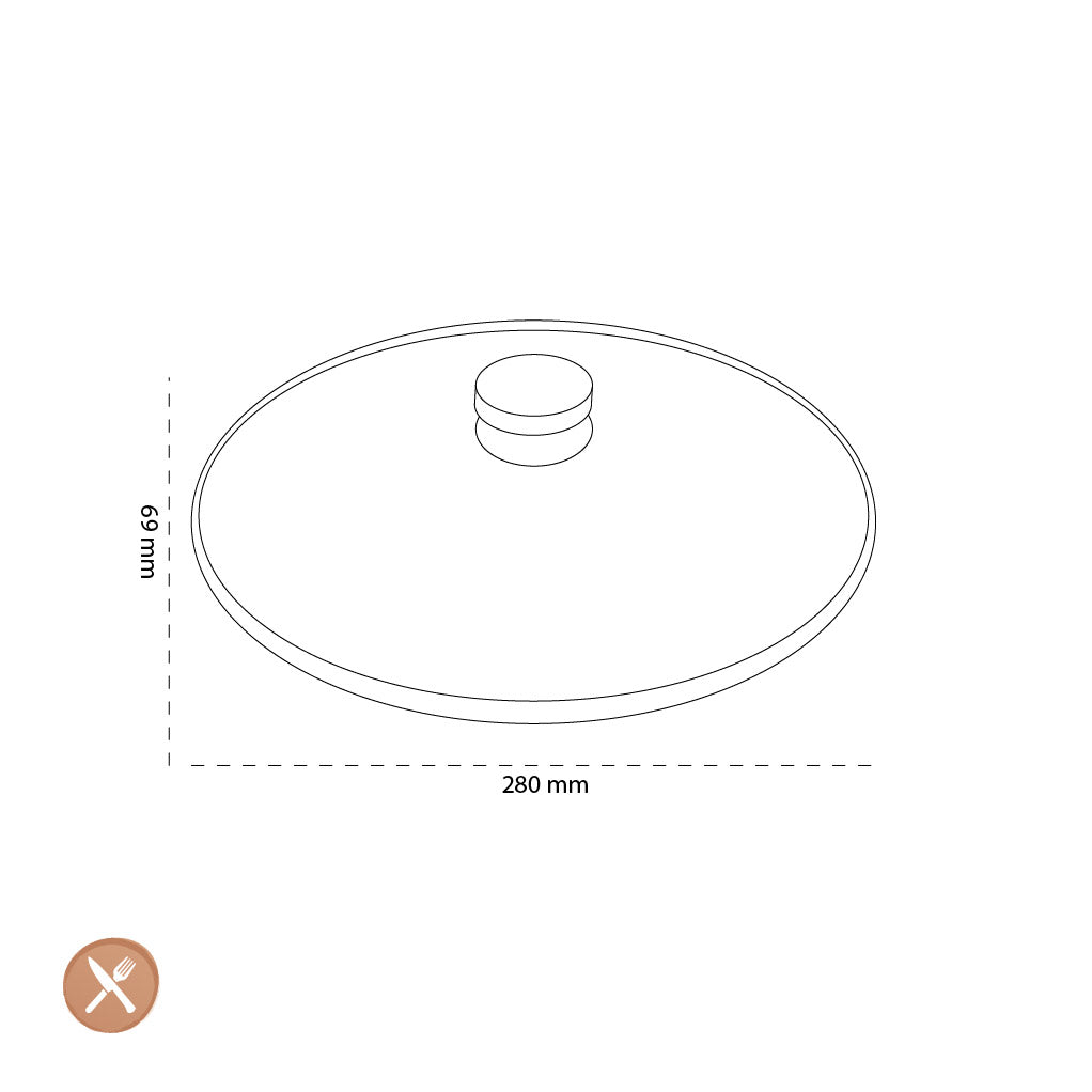 Demeyere - Couvercle en verre 28 cm