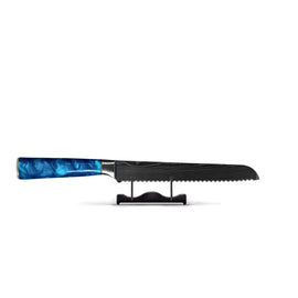 Shinrai Knives - Damascus Print Epoxy Sapphire Bread Knife 20 cm