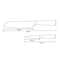 Shinrai Knives - Damascus Print 2-piece Knife Set - Kiritsuke + Paring Knife