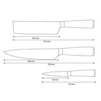 Couteaux Shinrai - Ensemble de 3 couteaux en résine époxy et onyx imprimé Damas - Couteau de chef, couteau Nakiri et couteau d'office