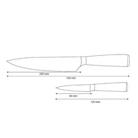 Shinrai Knives - Damascus Print Epoxy Sapphire 2-Piece Knife Set - Chef's Knife + Paring Knife