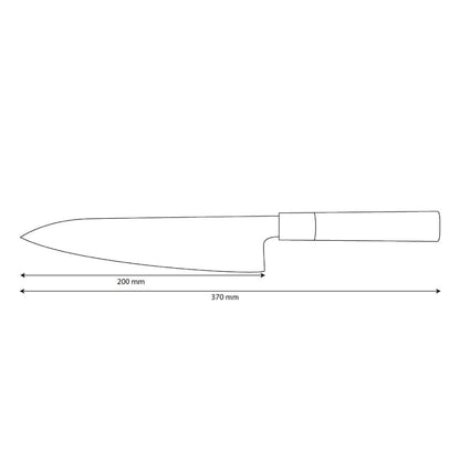 Shinrai Knives - Takumi Kaza Damascus Chef's Knife 20 cm