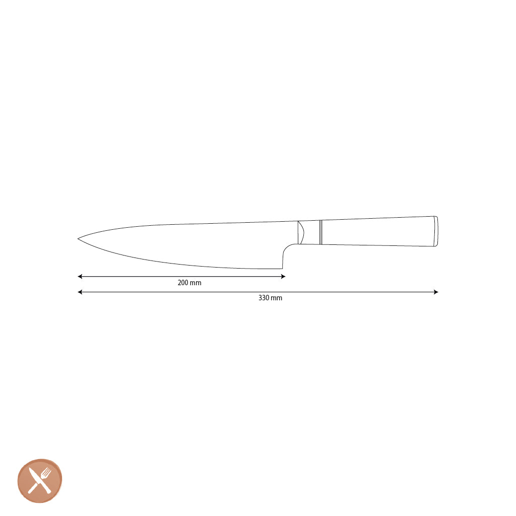 Shinrai Knives - Epoxy Onyx Damascus Chef's Knife 20 cm