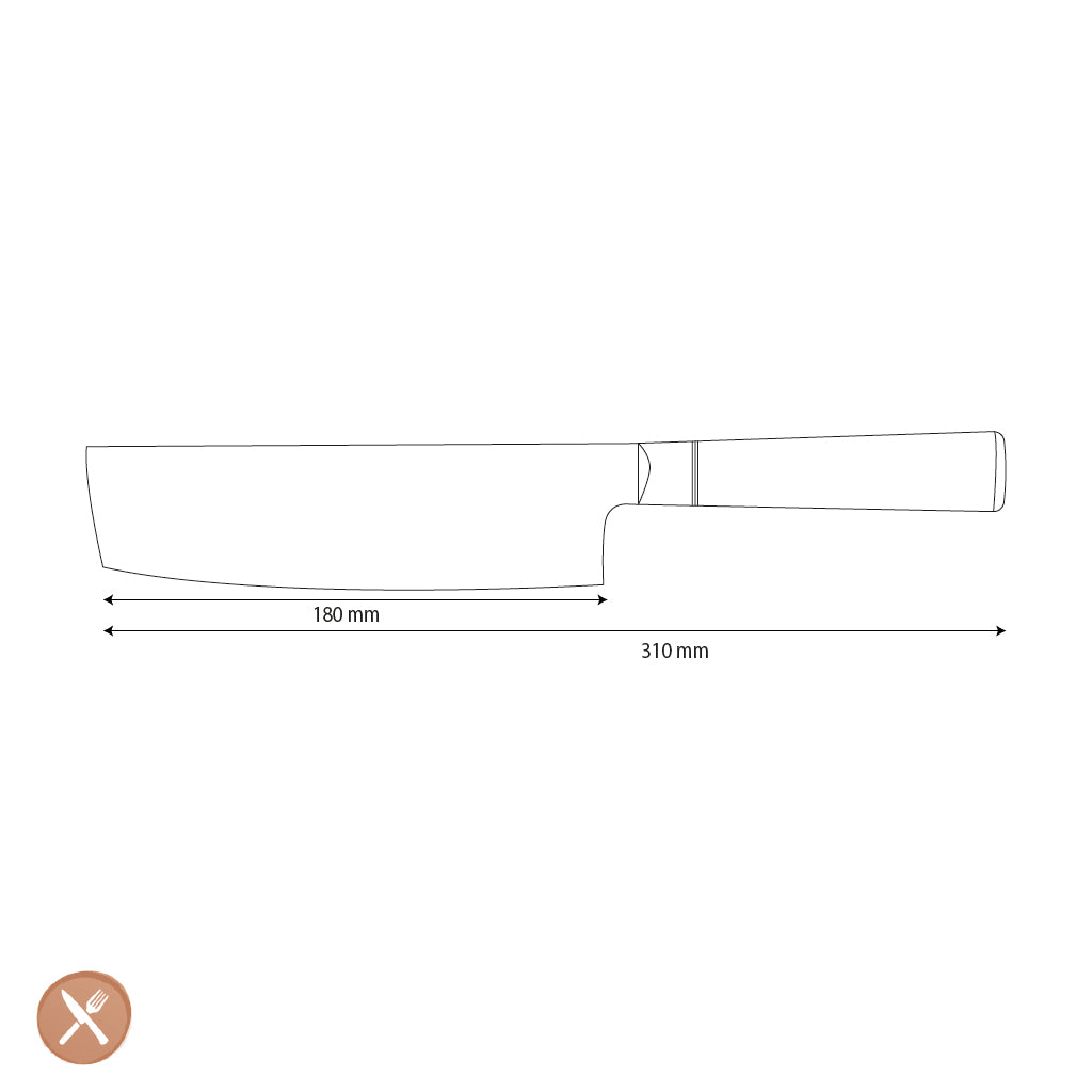 Shinrai Knives - Epoxy Onyx Damascus Nakiri knife 18 cm