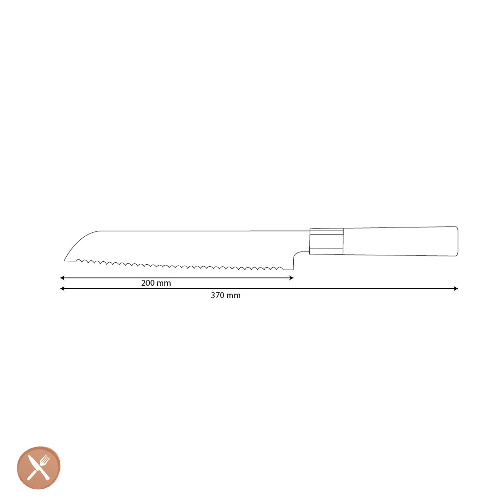 Shinrai Japon - Couteau à pain Kurayami Damas 20 cm