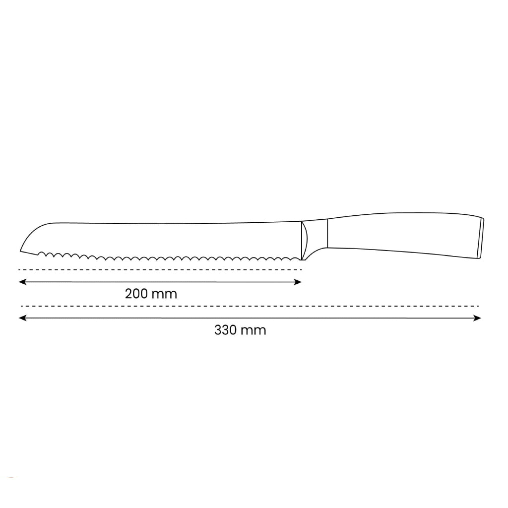 Shinrai Knives - Damascus Print Epoxy Sapphire Bread Knife 20 cm