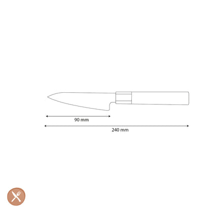 Shinrai Japon - Couteau d'office Kurayami Damas 9 cm
